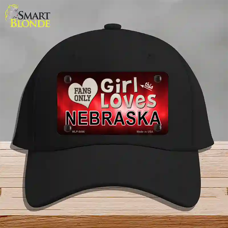 This Girl Loves Nebraska Novelty License Plate Hat Cotton / Black