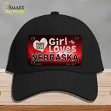 This Girl Loves Nebraska Novelty License Plate Hat Cotton / Black