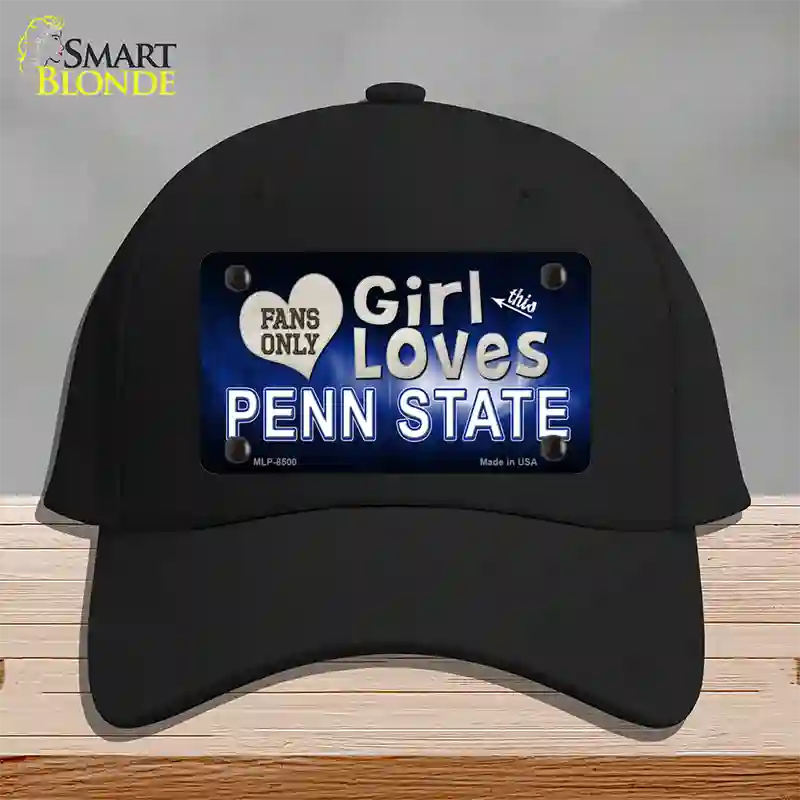 This Girl Loves Penn State Novelty License Plate Hat Cotton / Black