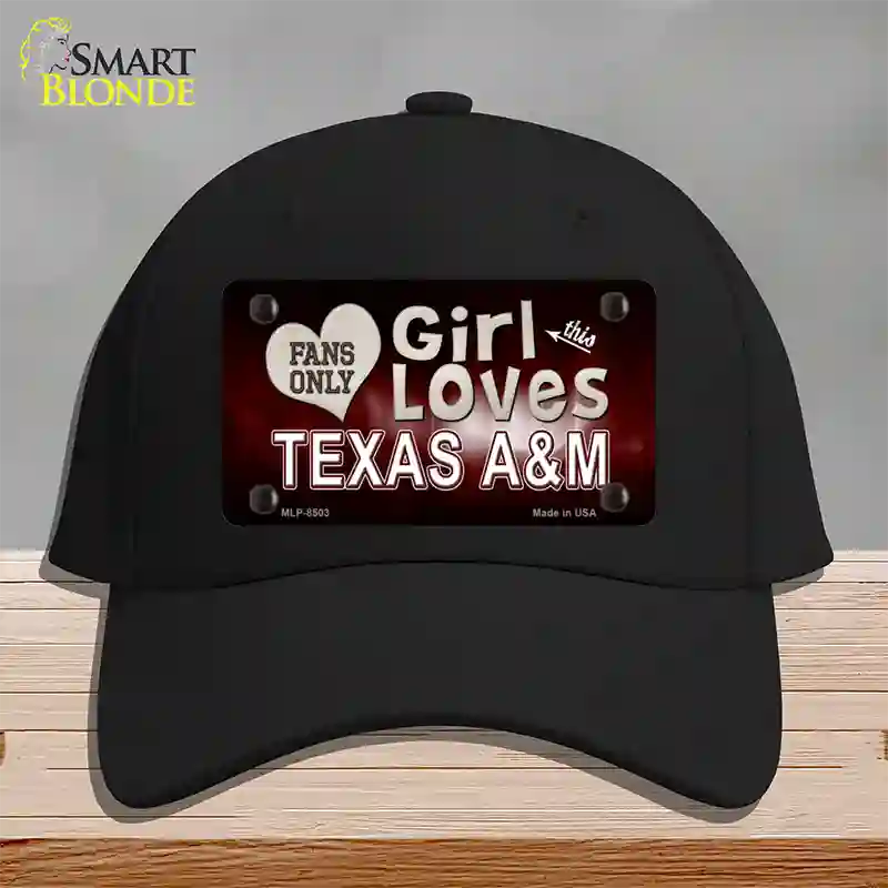 This Girl Loves Texas A&M Novelty License Plate Hat Cotton / Black