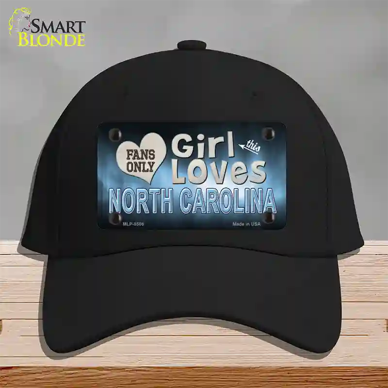 This Girl Loves North Carolina Novelty License Plate Hat Cotton / Black