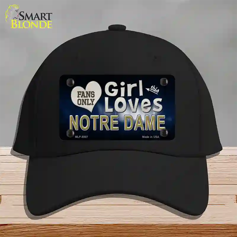 This Girl Loves Notre Dame Novelty License Plate Hat Cotton / Black