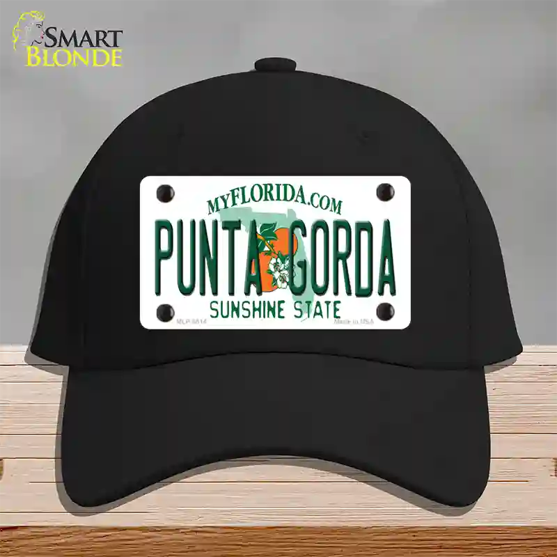 Punta Gorda Florida Novelty License Plate Hat Cotton / Black