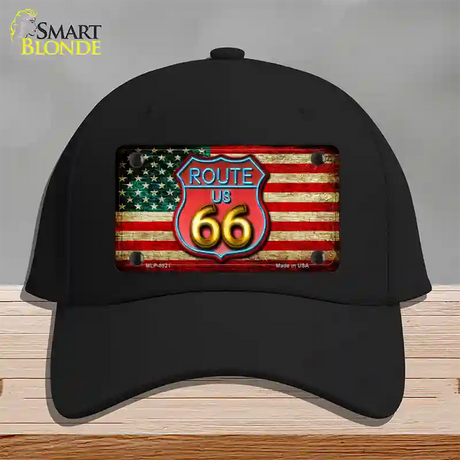 American Route 66 Neon Novelty License Plate Hat Cotton / Black