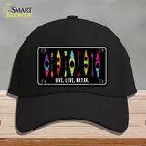 Live Love Kayak Novelty License Plate Hat Cotton / Black