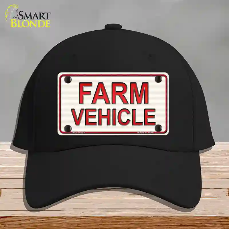 Farm Vehicle Novelty License Plate Hat Cotton / Black