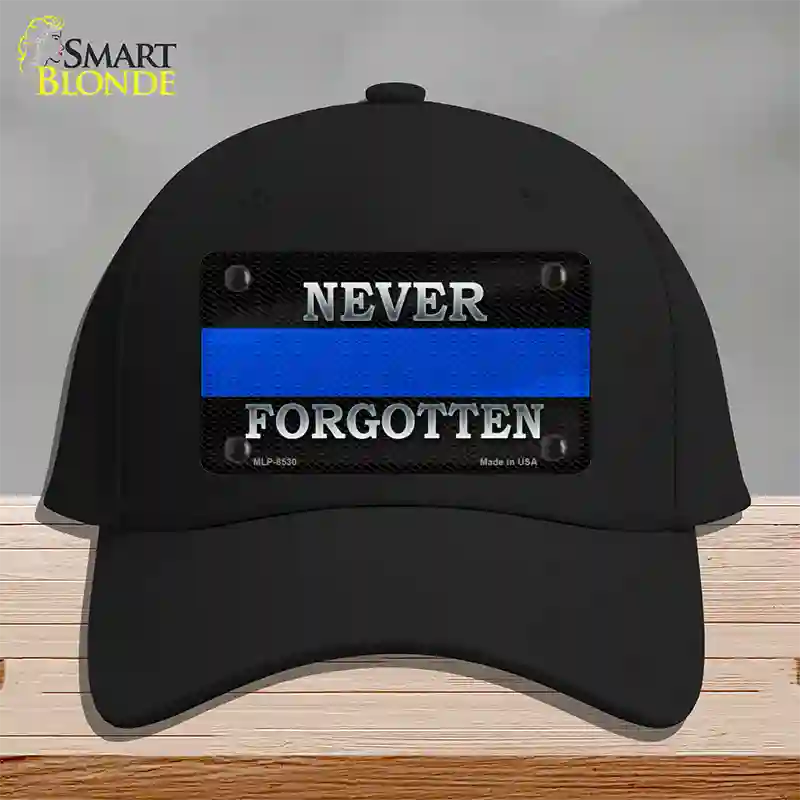 Never Forgotten Thin Blue Line Novelty License Plate Hat Cotton / Black