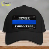 Never Forgotten Thin Blue Line Novelty License Plate Hat Cotton / Black