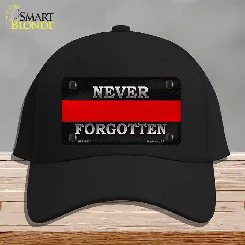 Never Forgotten Thin Red Line Novelty License Plate Hat Cotton / Black