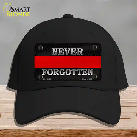 Never Forgotten Thin Red Line Novelty License Plate Hat Cotton / Black