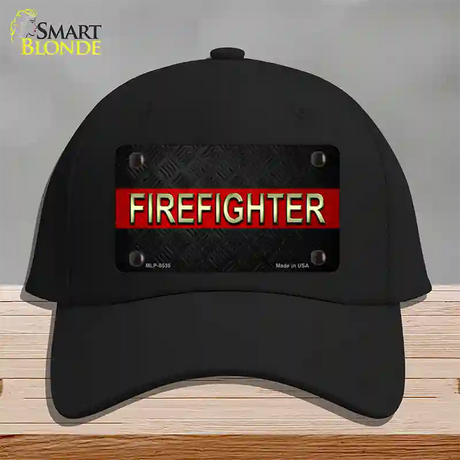 Firefighter Thin Red Line Novelty License Plate Hat Cotton / Black