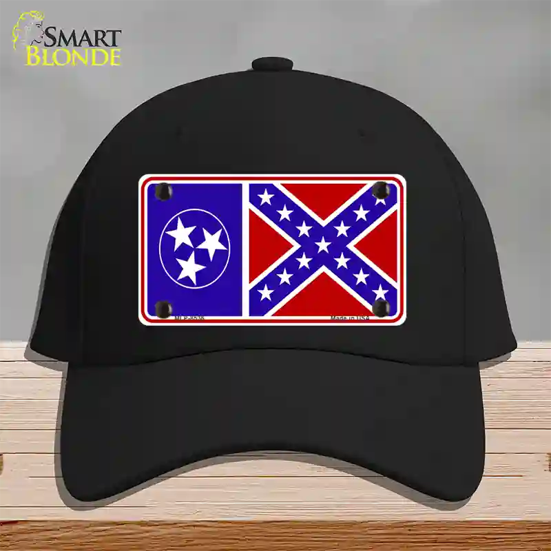 Confederate Flag Tennessee Novelty License Plate Hat Cotton / Black