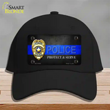 Police Badge Thin Blue Line Novelty License Plate Hat Cotton / Black