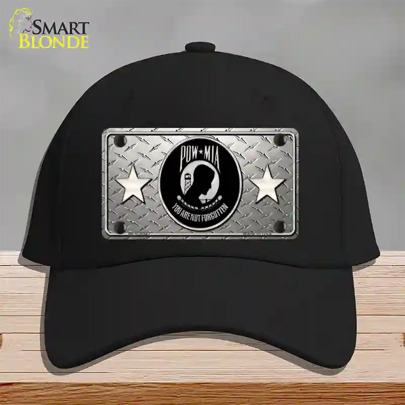 POW MIA Diamond Novelty License Plate Hat Cotton / Black