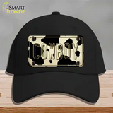 Cowboy Cow Novelty License Plate Hat Cotton / Black