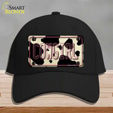 Cowgirl Cow Novelty License Plate Hat Cotton / Black