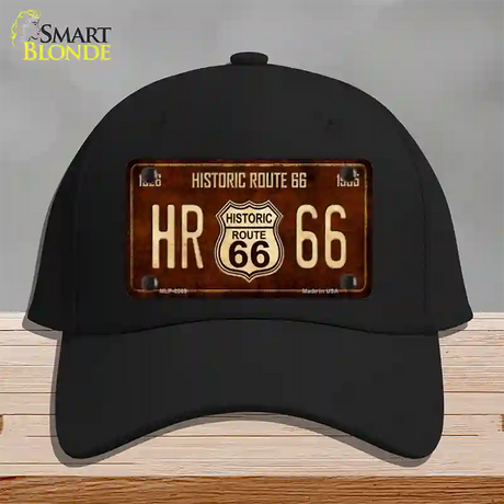 Historic Route 66 Vintage Novelty License Plate Hat Cotton / Black