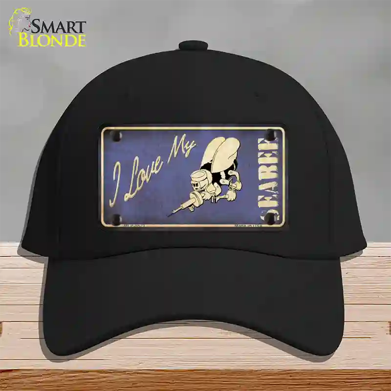 I Love My Seabee Novelty License Plate Hat Cotton / Black