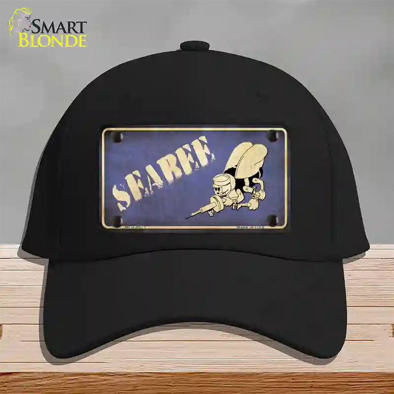 Seabee Novelty License Plate Hat Cotton / Black