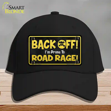 Back Off Road Rage Novelty License Plate Hat Cotton / Black