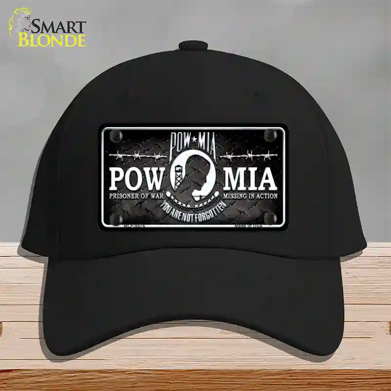 POW MIA Novelty License Plate Hat Cotton / Black