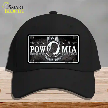 POW MIA Novelty License Plate Hat Cotton / Black