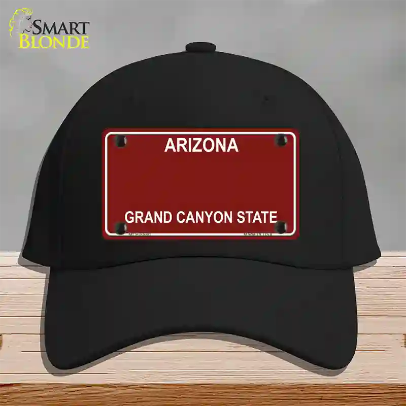 Arizona Red Novelty License Plate Hat Black Cotton