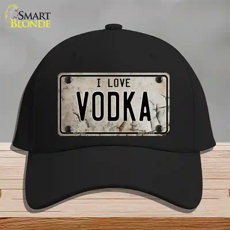 I Love Vodka Novelty License Plate Hat Cotton / Black