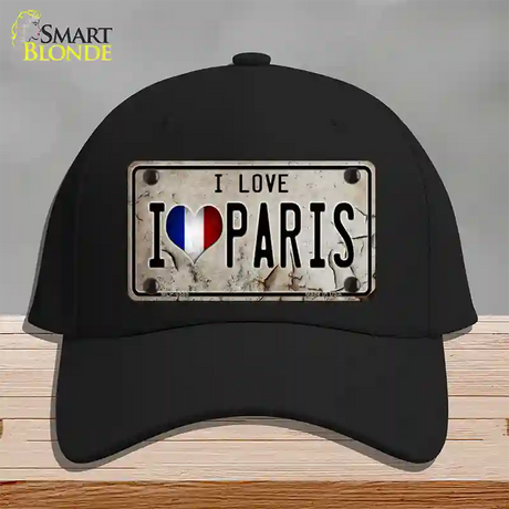 I Love Paris Novelty License Plate Hat Cotton / Black