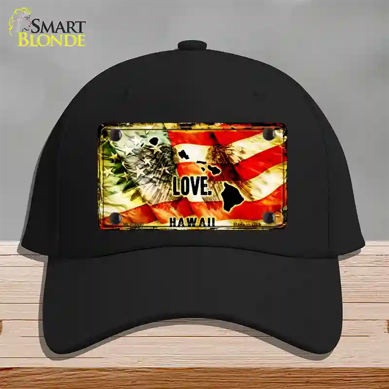 Hawaii Love Novelty License Plate Hat Cotton / Black