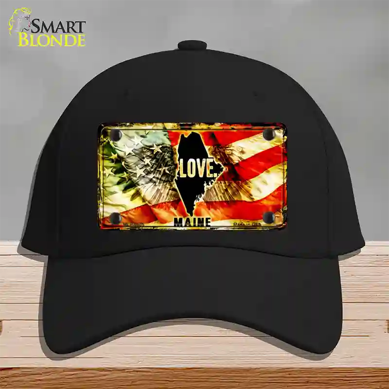 Maine Love Novelty License Plate Hat Cotton / Black