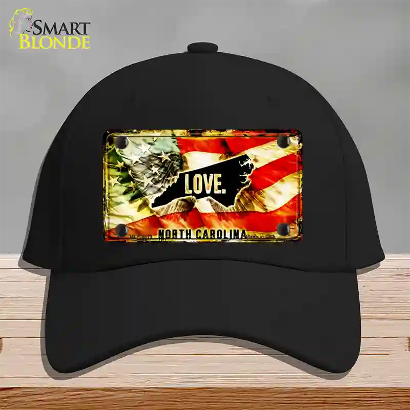 North Carolina Love Novelty License Plate Hat Cotton / Black