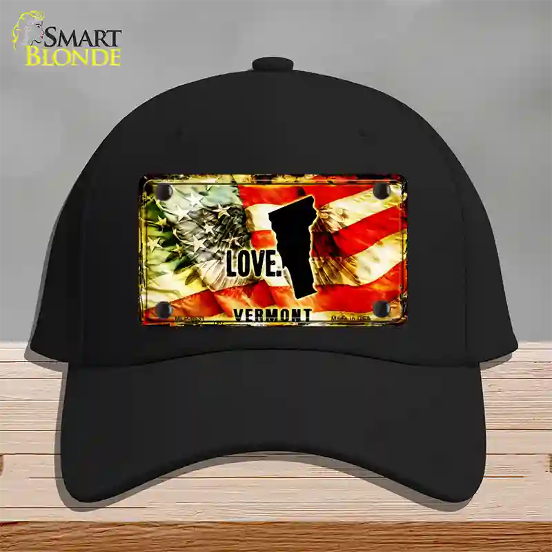 Vermont Love Novelty License Plate Hat Cotton / Black