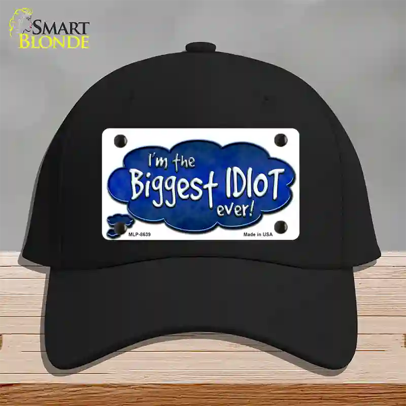 Biggest Idiot Novelty License Plate Hat Cotton / Black