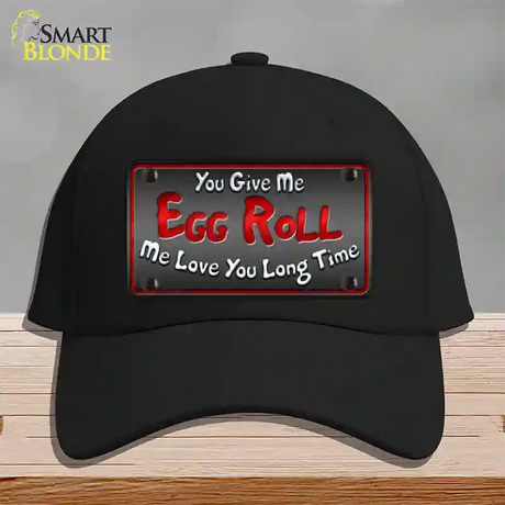 Egg Roll Novelty License Plate Hat Cotton / Black