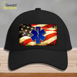 EMT Logo With USA Flag Novelty License Plate Hat Cotton / Black