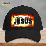 Follow Jesus This Close Novelty License Plate Hat Cotton / Black