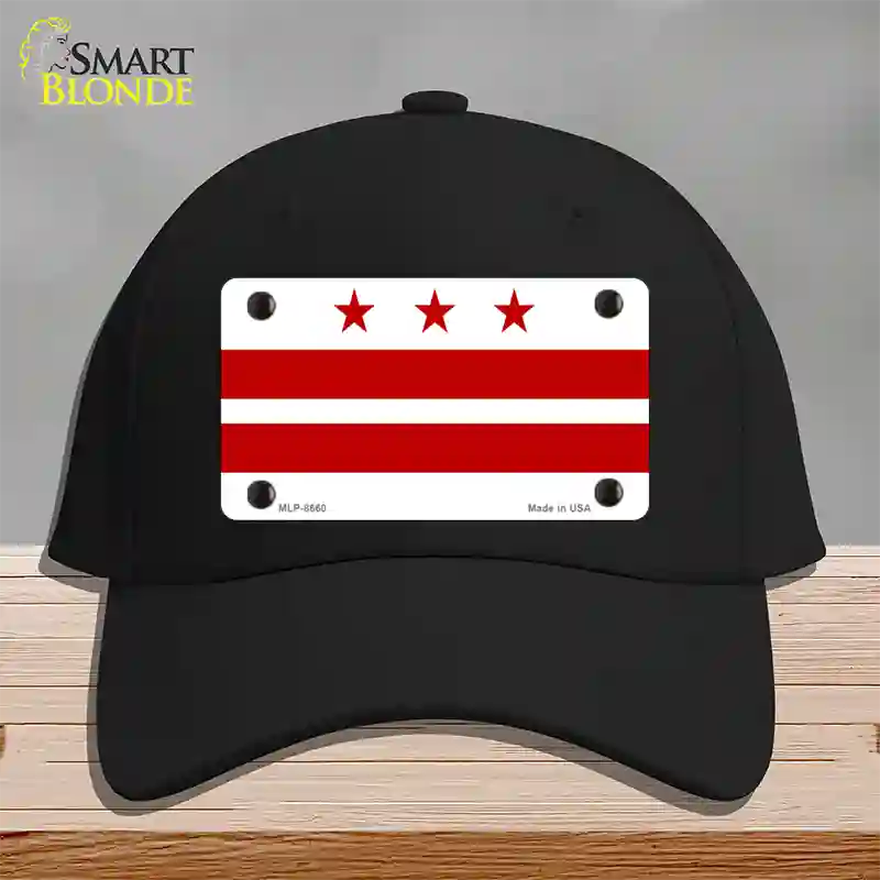 Washington DC Flag Novelty License Plate Hat Cotton / Black