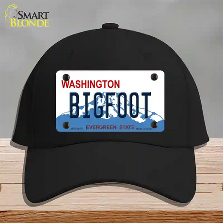 Bigfoot Washington Novelty License Plate Hat Cotton / Black