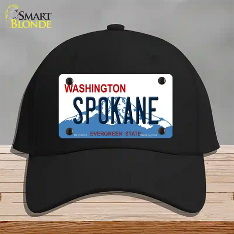 Spokane Washington Novelty License Plate Hat Cotton / Black