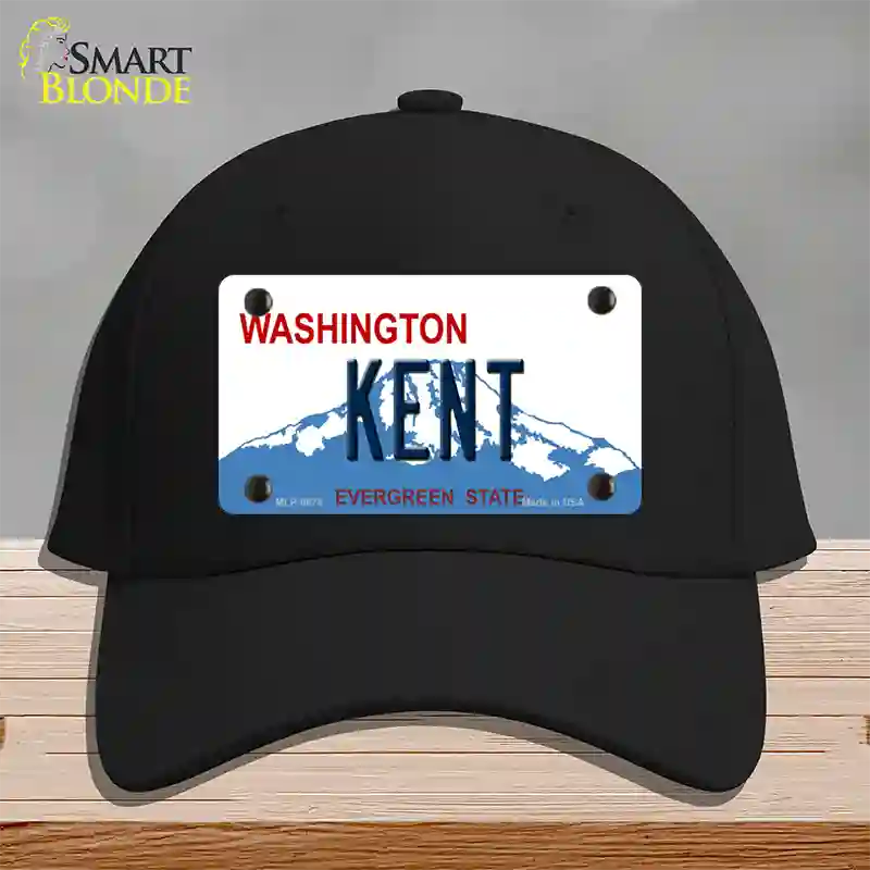 Kent Washington Novelty License Plate Hat Cotton / Black