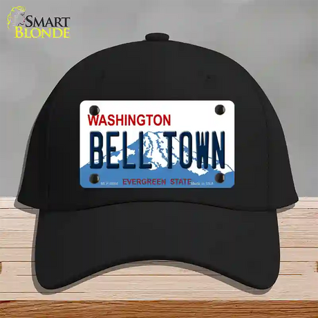 Bell Town Washington Novelty License Plate Hat Cotton / Black