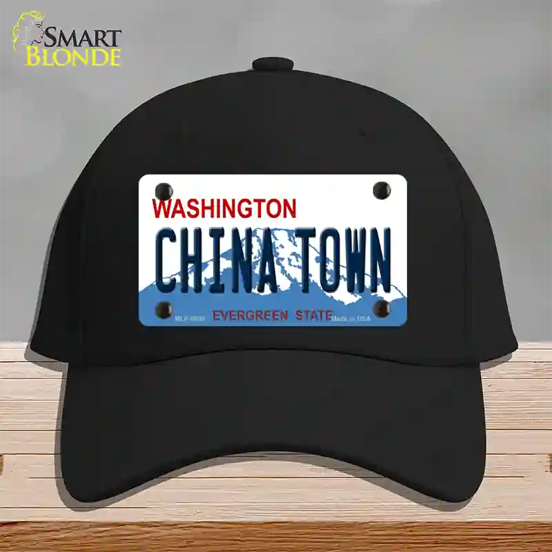 China Town Washington Novelty License Plate Hat Cotton / Black