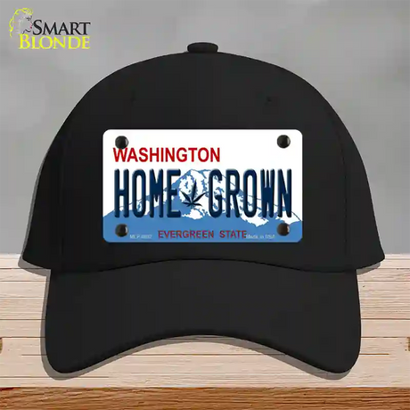 Home Grown Washington Novelty License Plate Hat Cotton / Black