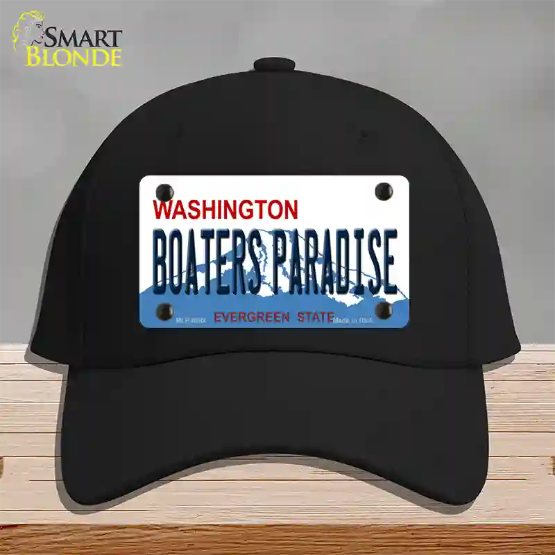 Boaters Paradise Washington Novelty License Plate Hat Cotton / Black