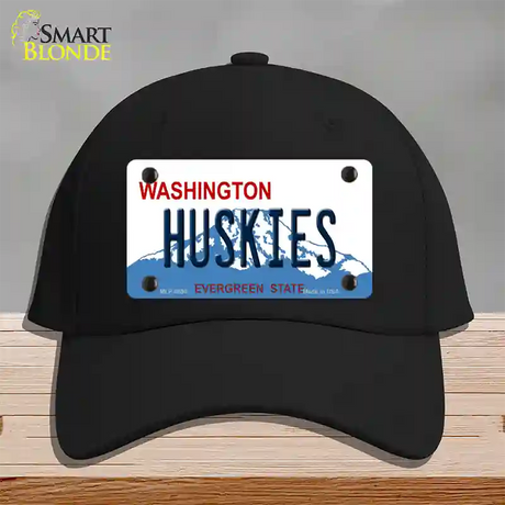 Huskies Washington Novelty License Plate Hat Cotton / Black