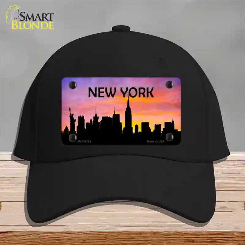 New York Silhouette Novelty License Plate Hat Cotton / Black