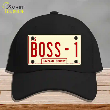 Boss 1 Novelty License Plate Hat Cotton / Black