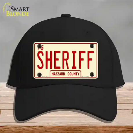 Sheriff Novelty License Plate Hat Cotton / Black