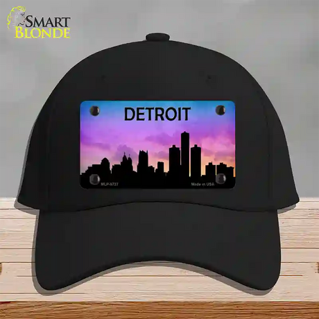 Detroit Silhouette Novelty License Plate Hat Cotton / Black